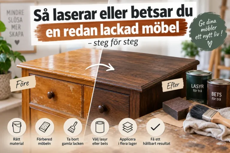 Så laserar eller betsar du en redan lackad möbel – steg för steg